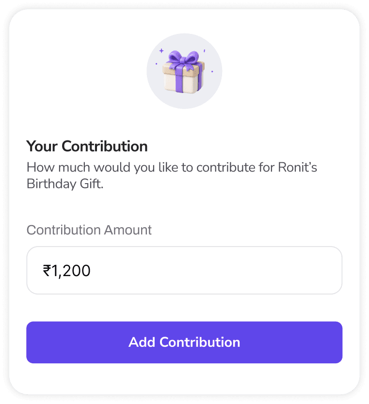 Gift contribution card